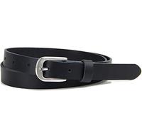 Frentree Leather Belt Made in Germany, Slim Belt Made of Genuine Leather, 2 cm Women's Genuine Leather Belt, Black, black, Bundweite 100cm = Gesamtlänge 115cm