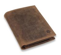 Frentree® Men's Leather Wallet with RFID Protection, 8 Card Slots, Portrait Format, Black, Suede Brown, One Size, Portrait