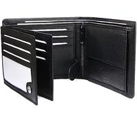 Frentree® Men's Nappa Leather Wallet with RFID Protection, 12 Card Slots, Landscape Format, Black, black, Klassisch, Landscape
