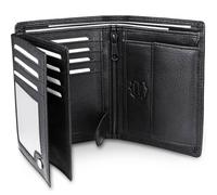 Frentree Men's Trifold Nappa Leather Wallet, 15 Card Slots, RFID Protection, Black Frentree Black One Size