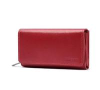 Frentree Women's Genuine Nappa Leather Wallet with RFID Protection, Red, Premium