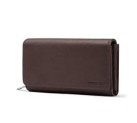 Frentree Purses for Women, Genuine Nappa Leather RFID Blocking Wallet, Long Ladies Purse with Multiple Card Slots and Roomy Compartment, Large Capacity Premium Real Leather Wallets, Dark Brown
