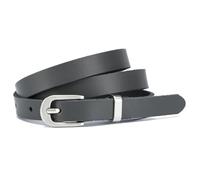 Frentree Women's Leather Belt, Made in Germany, 1.5 cm Slim Genuine Leather Belt for Dress and Suit Trousers, 100% Leather, darkgray, 100