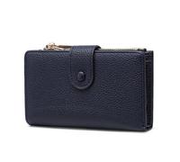 Frentree Women's Purse with RFID Protection, Genuine Leather Look, Large Coin Compartment, Purse with Zip, Press Stud Fastener, Includes Gift Box, blue, Casual