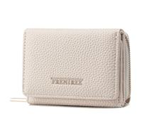 Frentree Women's Purse with Zip, 8 Card Slots, Note Compartment, Compact Wallet with Document Compartment, Elegant and Suitable for Everyday Use, White, Casual