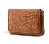 Frentree Women's Purse with Zip, 8 Card Slots, Note Compartment, Compact Wallet with Document Compartment, Elegant and Suitable for Everyday Use, brown, Casual