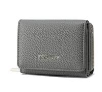 Frentree Women's Purse with Zip, 8 Card Slots, Note Compartment, Compact Wallet with Document Compartment, Elegant and Suitable for Everyday Use, gray, Casual
