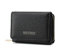 Frentree Women's Purse with Zip, 8 Card Slots, Note Compartment, Compact Wallet with Document Compartment, Elegant and Suitable for Everyday Use, black, Casual
