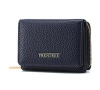 Frentree Women's Purse with Zip, 8 Card Slots, Note Compartment, Compact Wallet with Document Compartment, Elegant and Suitable for Everyday Use, blue, Casual