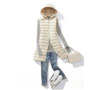 FREOJGU Down Vest Winter Down Vest Women Ultra Light Thin Long hooded Jackets Slim Waistcoat Casual Basic(Gray,L)