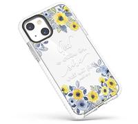 Frepstudio Cute Case Compatible for iPhone 15 Bible Verses for Girls Women,Pink Floral Christian God Within Her Psalm 46:5 Quotes Soft Protective Case Compatible with iPhone 15