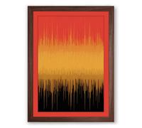 Frequency Waves Geometric Framed Wall Art Print A4 (29.7×21cm) Walnut, Wall Decor for Living Room, Bedroom, Office & Home, Ready to Hang, Art Gift