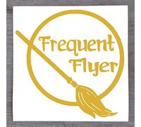 Frequent Flyer Sticker Broomstick Witch Decal for Car or Home - HSS096