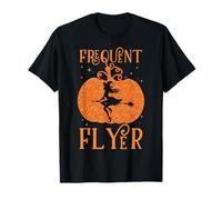 Frequent Flyer Witch Costume Pumpkin Halloween Funny Sayings T-Shirt