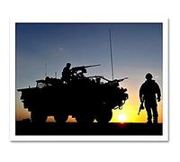Frere Military UK Jackal Vehicle Soldier Silhouette Photo Unframed Wall Art Print Poster Home Decor Premium