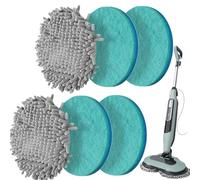 Frescares 6 Packs Steam&Scrub Mop Pads Replacement Power Pads Compatible with Shark,S8201 S8001 S7001 S7201 S7000AMZ S7000 S7005 S7020 S7001C Dirt Grip Scrub Adsorb Washable Pad