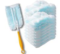 Frescares Duster Refills (18 Packs, Blue), Static Dust Removal Brush Disposable Replacement Head Compatible with Swiffer Duster Refills for Dusting Electronics, Furniture, Blinds, Ceiling Fans