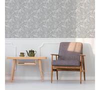 Fresco Artisan Leaf Grey Wallpaper (WAS 14.99)