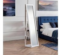 Fresco Bedroom Storage Mirror - White