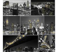 Fresco City At Night Black Wallpaper