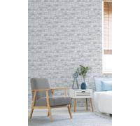 Fresco House Industrial Brick Effect White / Grey Wallpaper