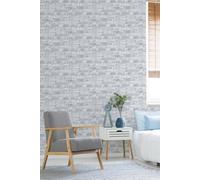 Fresco Industrial Distressed Brick Wallpaper In White White One Size
