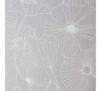 Fresco Linear Floral Grey Wallpaper