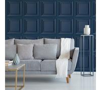 Fresco Wood Panel Blueberry Wallpaper