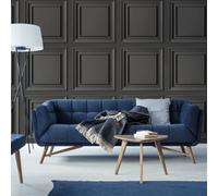 Fresco Wood Panel Charcoal Wallpaper