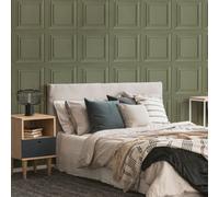 Fresco Wood Panel Sage Green Wallpaper