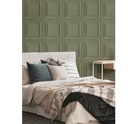 Fresco Wood Panel Sage Green Wallpaper Green