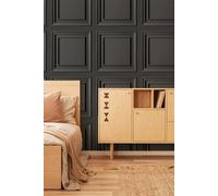 Fresco Wood Panel Wallpaper in Grey Fresco Grey