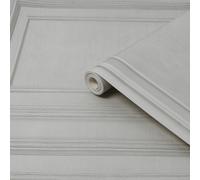 Fresco Wood Panelling Neutral Smooth Wallpaper Sample