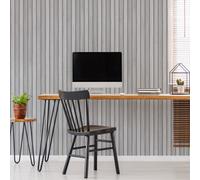 FRESCO WOODEN SLAT - GREY WALLPAPER, Grey