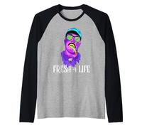 Fresh 4 Life 90s Hip Hop Old School Rap Urban Slang Raglan Baseball Tee