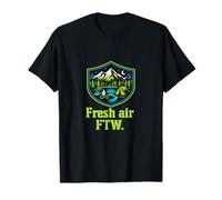 Fresh air FTW Camping Mountain Badge Graphic T-Shirt
