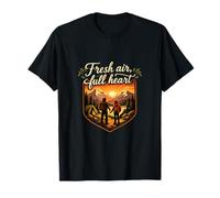 Fresh Air Full Heart Camping Mountain Badge T-Shirt