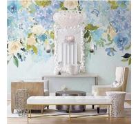 Fresh and Beautiful Hand Drawn Colourful Leaves and Flowers 3D Wallpaper Luxury Silk Study Dining Feature Sofa Grey Bedroom Living Room Tv Decorative Wall-150cm×105cm