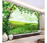 Fresh and Beautiful Prairie Tree Flower 3D Wallpaper Premium Textured Silk Study Dining Living Room Bedroom Sofa TV Wall Easy Install-300cm×210cm