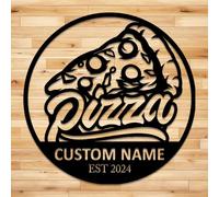Fresh And Hot Pizza Metal Sign, It's Pizza Time Metal Sign, Pizzeria Sign, Pizza Sign, Shop Sign, Personalised Gifts, Restaurant Sign, Shop Signage, Business Logo Sign (Pizza C)