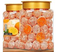Fresh and natural iced kumquat, sweet rock sugar loquat, instant dried kumquat 500g/can, candied fruit, healthy and nutritious preserved fruit snacks, frosted loquat, dessert (Iced Kumquat,1 can)
