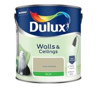Fresh Artichoke Walls & Ceilings Silk Emulsion Paint 2.5 L - Smooth Washable Silk Finish, Quick Dry, Low-VOC, Easy Application for Interior Walls & Ceilings