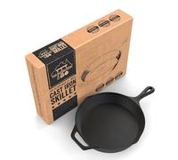 Pre-Seasoned Cast Iron Skillet 12.5 Inch by Fresh Australian Kitchen. Oven Safe Cookware, Perfect Camping, Indoors and Outdoor Pan.