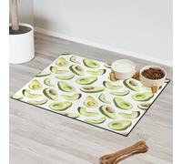 Fresh Avocado Print Pet Feeding Mat for Cat Dog Water Bowl Food Mats Fruits Avocado Pet Feeding Mats Absorbent Nti-Slip Contain Spills Protects Floors Placemat 30.4 x 50.8 cm