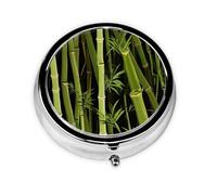 Fresh Bamboo Mini Round Pill Box, can be Put into Wallet, Pocket, Light and Convenient, 3 Compartment Pill Box, Portable Pill Box,