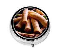 Fresh Bamboo Shoots Mini Round Pill Box, can be Put into Wallet, Pocket, Light and Convenient, 3 Compartment Pill Box, Portable Pill Box,
