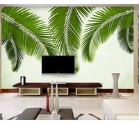 Fresh Banana Leaf Tropical Plant Leaves 3D Wallpaper Silky Texture Home Study Office Grey Dining Room Sofa Bedroom Living Room TV Backdrop-430cm×300cm
