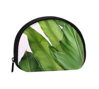 Fresh banana leaves Coin Purse with Zipper Mini Coin Pouch Small Change Wallet for Men Women Coin Bag Personalized Credit Card Bags Everything Storage Pouch for Headset ID Key Lipstick