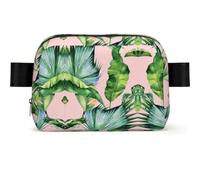 Fresh Banana Leaves Fanny Pack for Men Women, Water Resistant, Adjustable Crossbody Strap