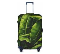 Fresh Banana Leaves Luggage Cover Elastic Washable Stretch Suitcase Protector Scratch Resistant Travel Cover White/Opulent Garden Medium, White/Opulent Garden, M
